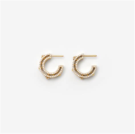 Hollow Layer Earrings in Gold/clear 